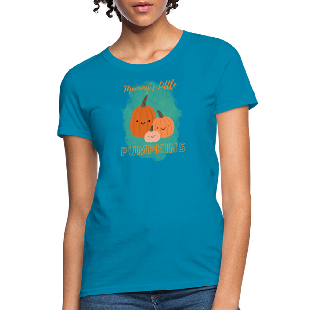 Mommy's Little Pumpkins Women's T-Shirt - turquoise