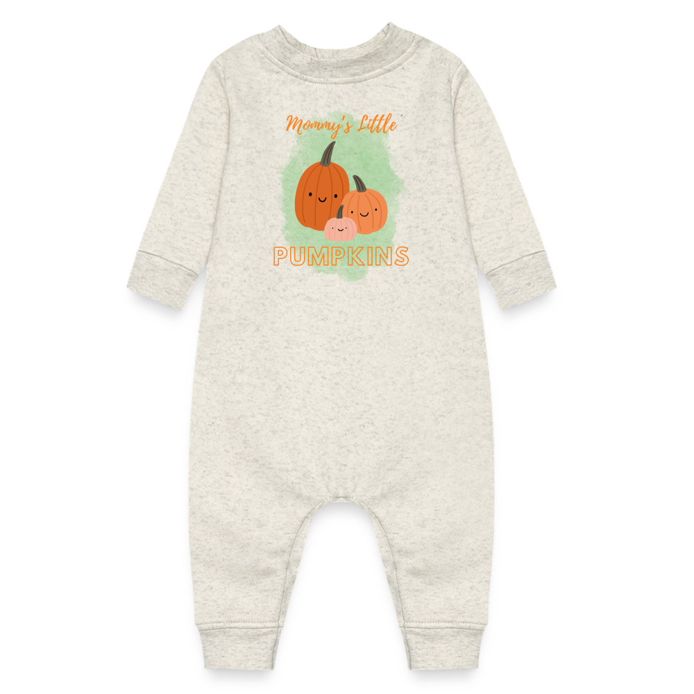Mommy's Little Pumpkins Baby Fleece One Piece - heather oatmeal