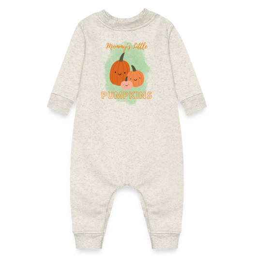 Mommy's Little Pumpkins Baby Fleece One Piece - heather oatmeal