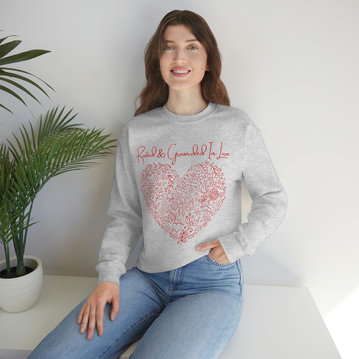 “Rooted & Grounded in Love” Unisex Heavy Blend™ Crewneck Sweatshirt