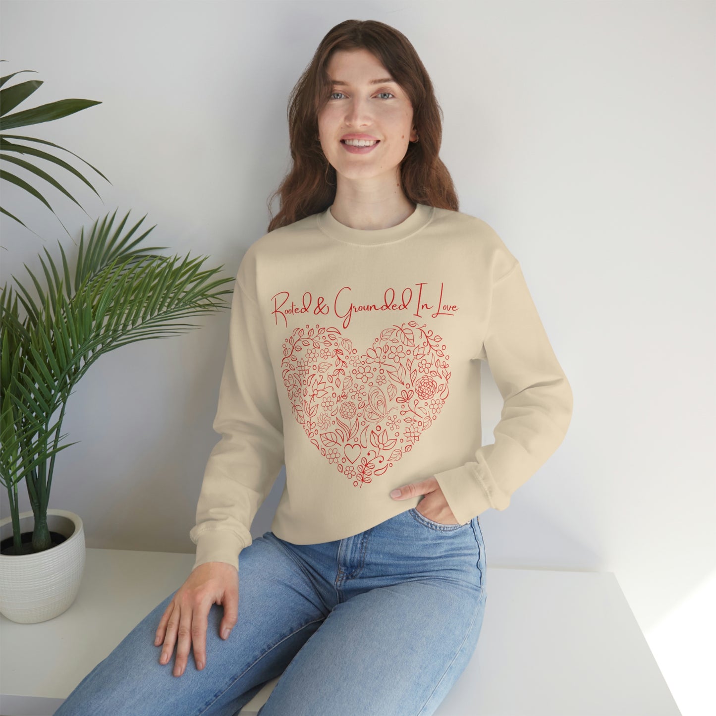 “Rooted & Grounded in Love” Unisex Heavy Blend™ Crewneck Sweatshirt