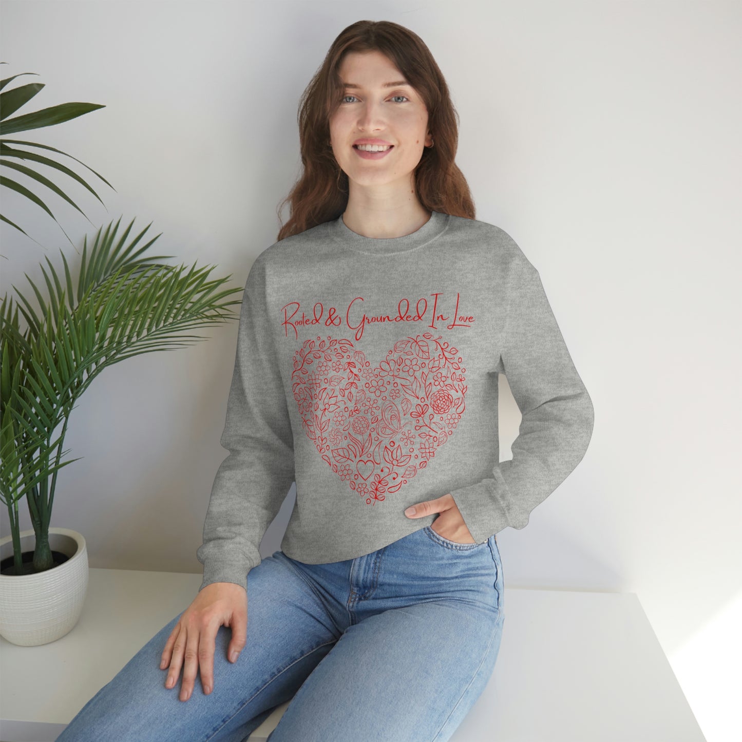 “Rooted & Grounded in Love” Unisex Heavy Blend™ Crewneck Sweatshirt